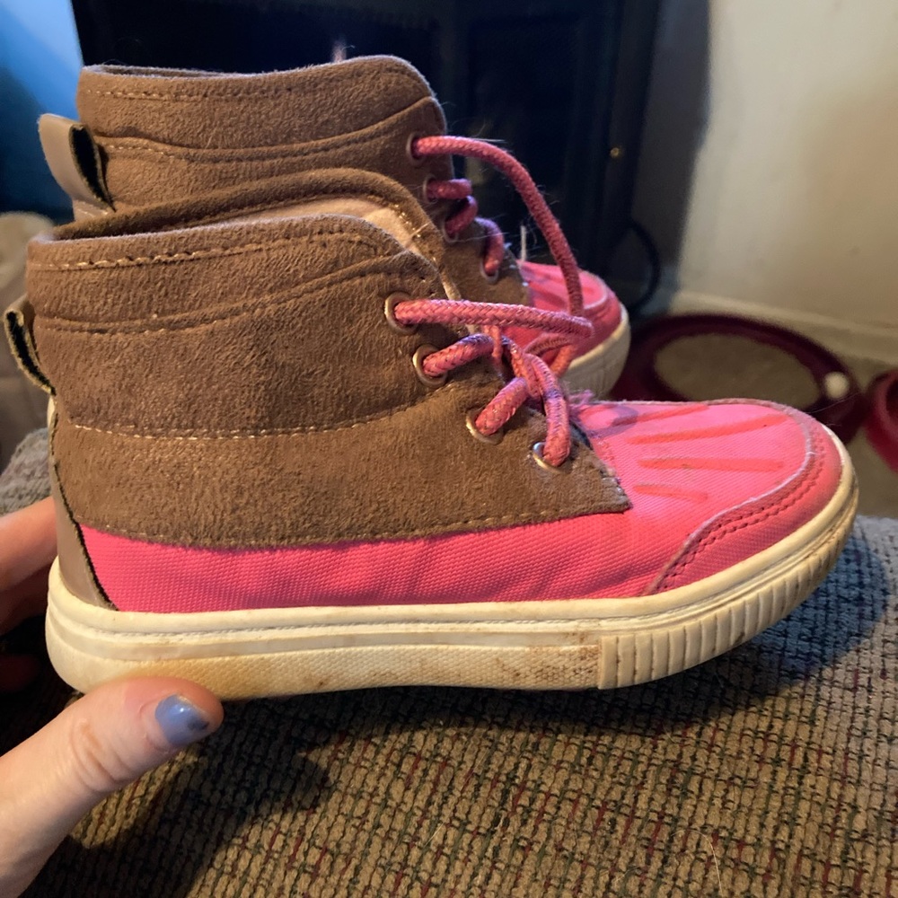 OshKosh Pink/Brown Little Girls Size 9 Rain Boots